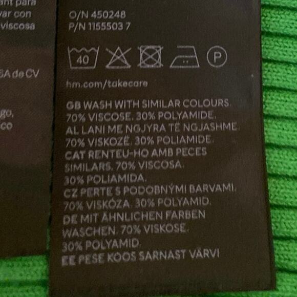 NEW H&M Green Rib Knit Sleeveless V-Neck Cami Camisole Midi Bodycon Tank Dress M - Picture 5 of 5